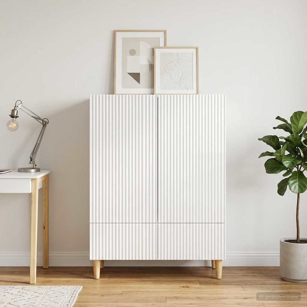 Vidaxl dressoir met lade hoogglans wit 66 x 34,5 x 95 cm bewerkt hout