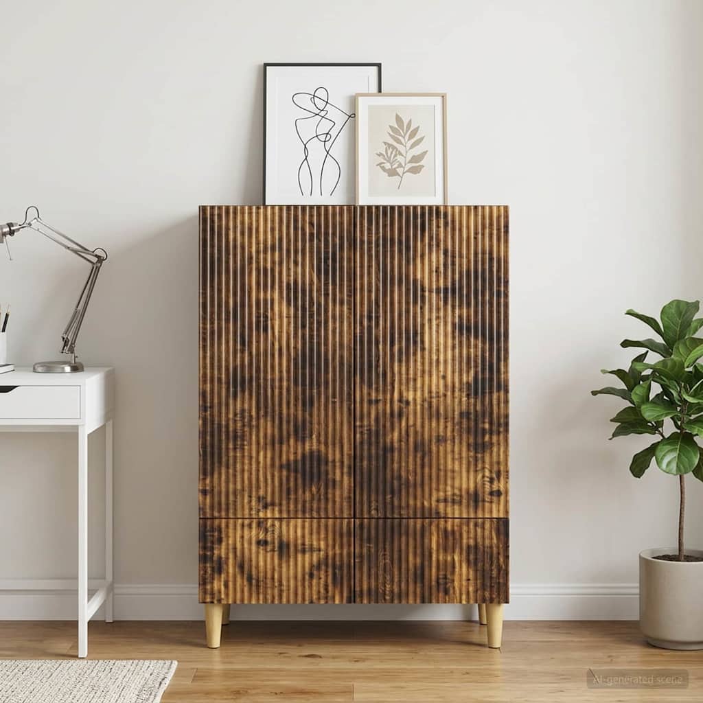 Vidaxl dressoir met lade gerookt eiken 66 x 34,5 x 95 cm bewerkt hout