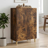 Vidaxl dressoir met lade gerookt eiken 66 x 34,5 x 95 cm bewerkt hout