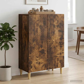 Vidaxl dressoir met lade gerookt eiken 66 x 34,5 x 95 cm bewerkt hout