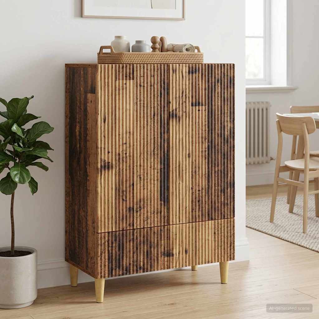 Vidaxl dressoir met lade oud hout 66 x 34,5 x 95 cm bewerkt hout