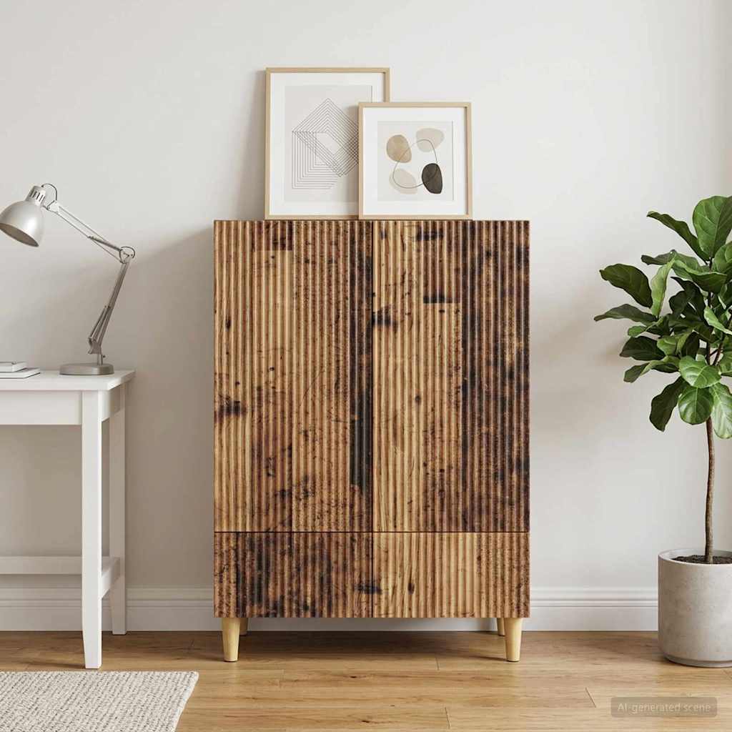 Vidaxl dressoir met lade oud hout 66 x 34,5 x 95 cm bewerkt hout