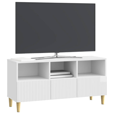 Vidaxl tv-kast 102 x 34,5 x 50 cm hoogglans wit bewerkt hout