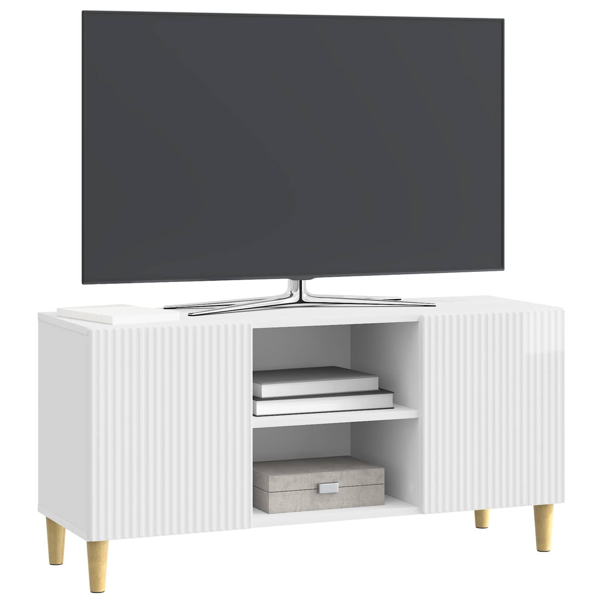 Vidaxl tv-kast 102 x 34,5 x 50 cm hoogglans wit bewerkt hout