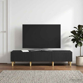 Vidaxl tv-kast 147 x 34,5 x 30 cm zwart bewerkt hout