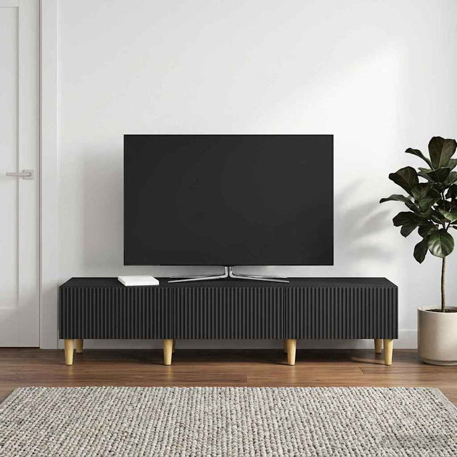 Vidaxl tv-kast 147 x 34,5 x 30 cm zwart bewerkt hout