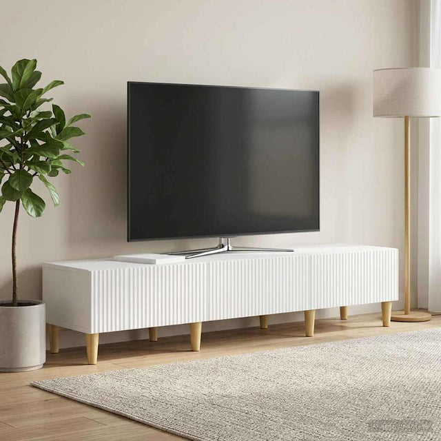 Vidaxl tv-kast met lade hoogglans wit 147 x 34,5 x 30 cm bewerkt hout
