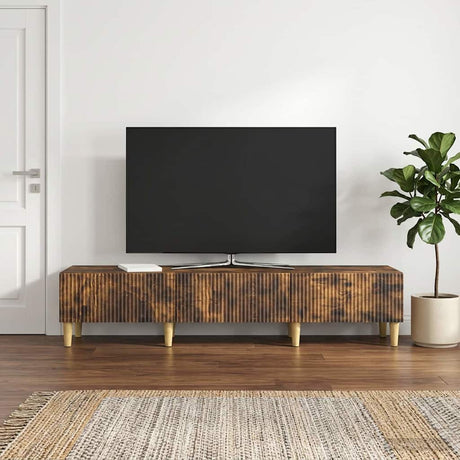 Vidaxl tv-kast met lade gerookt eiken 147 x 34,5 x 30 cm bewerkt hout