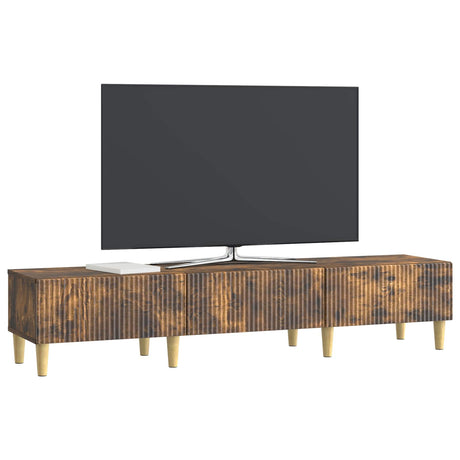 Vidaxl tv-kast met lade gerookt eiken 147 x 34,5 x 30 cm bewerkt hout