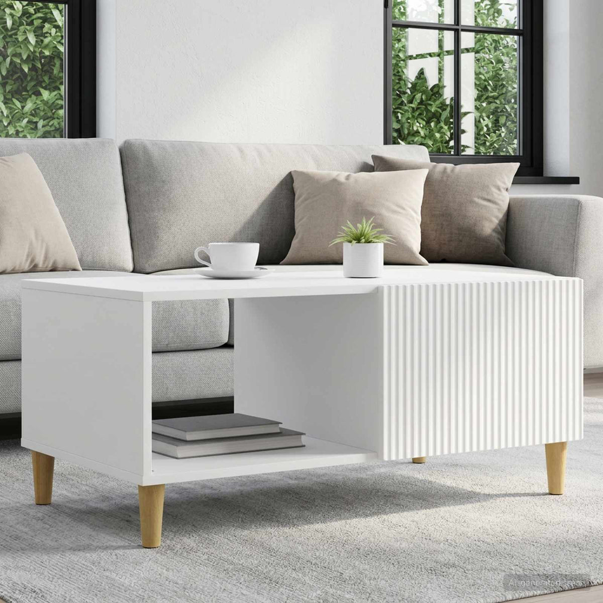 Vidaxl salontafel wit 90 x 50 x 40 cm bewerkt hout