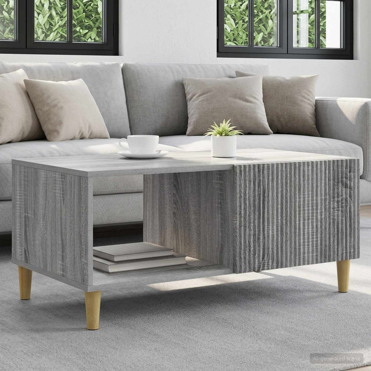 Vidaxl salontafel grijs sonoma 90 x 50 x 40 cm bewerkt hout