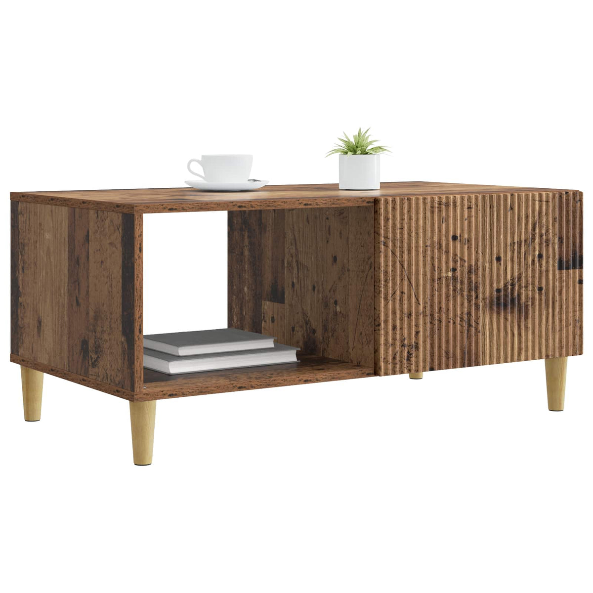 Vidaxl salontafel oud hout 90 x 50 x 40 cm bewerkt hout