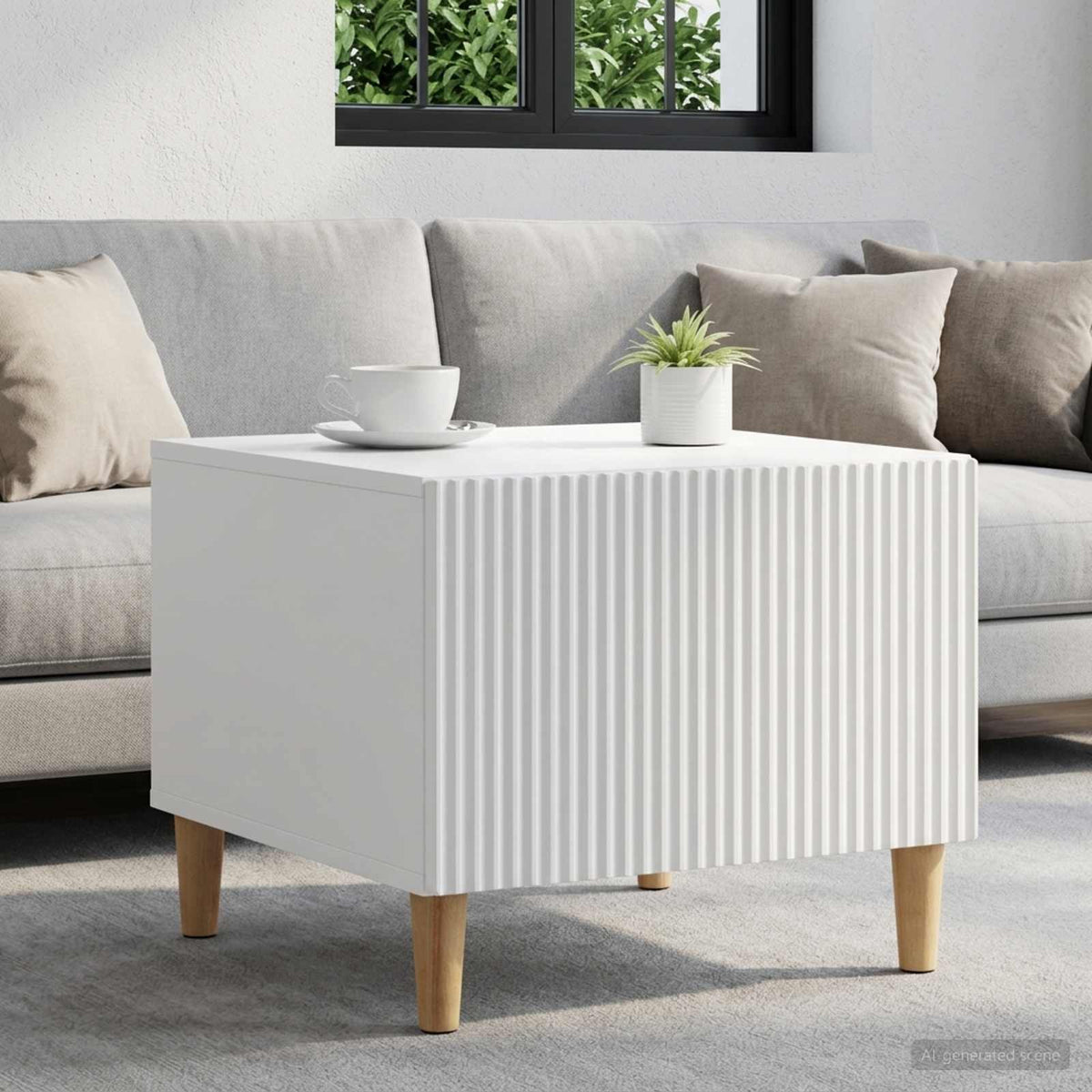 Vidaxl salontafel met lade wit 49 x 50 x 40 cm bewerkt hout