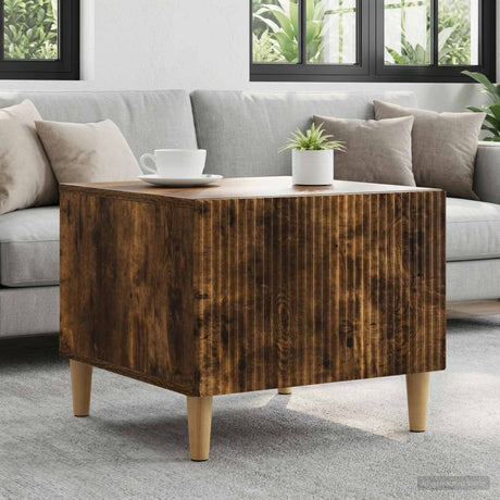 Vidaxl salontafel met lade gerookt eiken 49 x 50 x 40 cm bewerkt hout