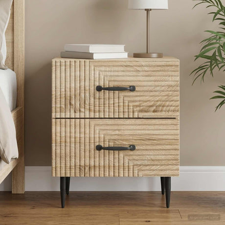 Vidaxl nachtkastje sonoma eiken 43 x 34,5 x 47,5 cm bewerkt hout