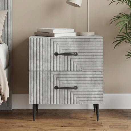 Vidaxl nachtkastje betongrijs 43 x 34,5 x 47,5 cm bewerkt hout