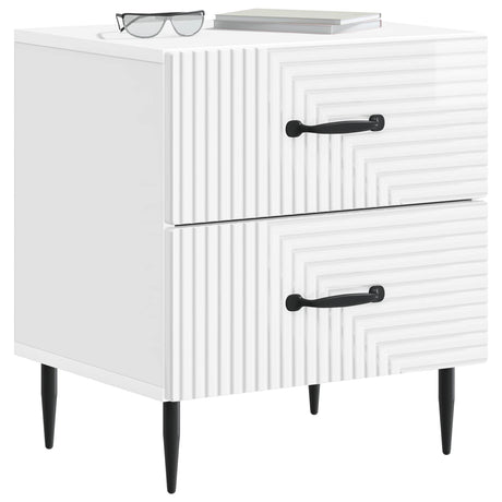 Vidaxl nachtkastje hoogglans wit 43 x 34,5 x 47,5 cm bewerkt hout
