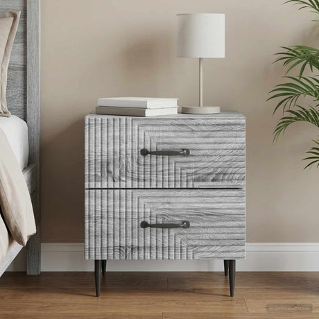 Vidaxl nachtkastje grijs sonoma 43 x 34,5 x 47,5 cm bewerkt hout