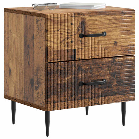 Vidaxl nachtkastje 2 st oud hout 43 x 34,5 x 47,5 cm bewerkt hout