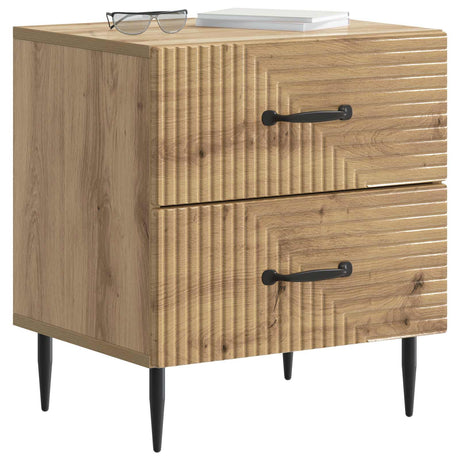 Vidaxl nachtkastje artisanaal eiken 43 x 34,5 x 47,5 cm bewerkt hout