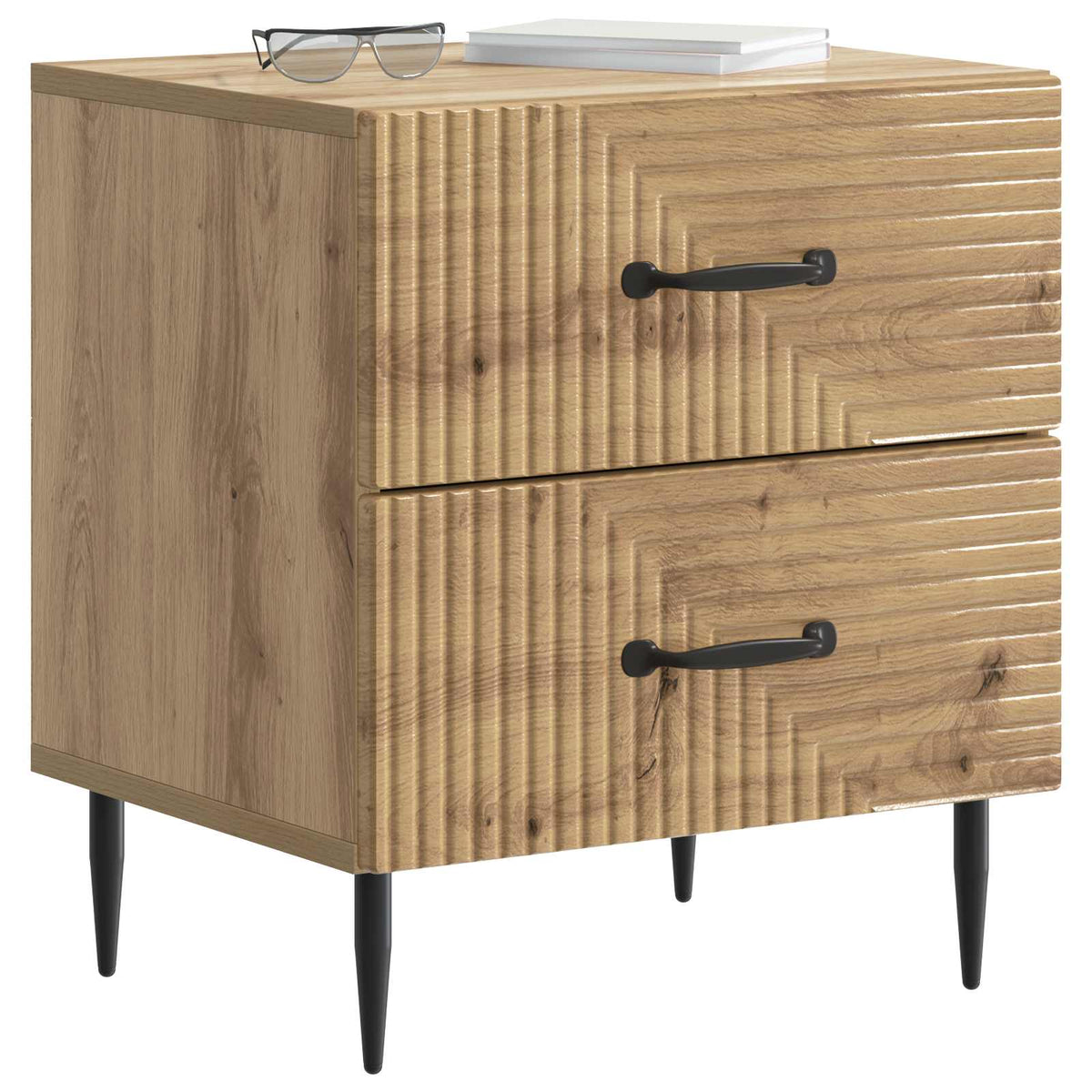 Vidaxl nachtkastje 2 st artisanaal eiken 43 x 34,5 x 47,5 cm