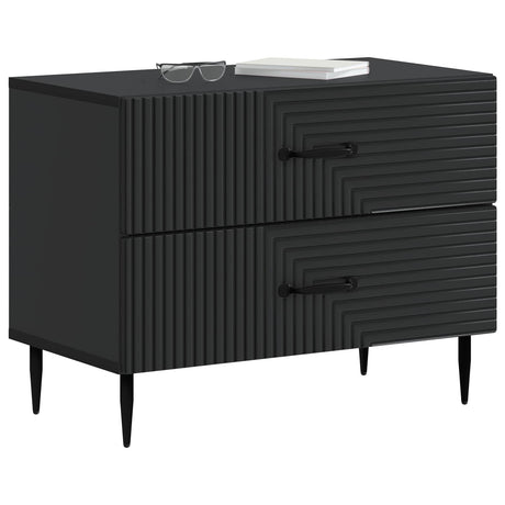 Vidaxl nachtkastje met lade zwart 62 x 34,5 x 47,5 cm bewerkt hout