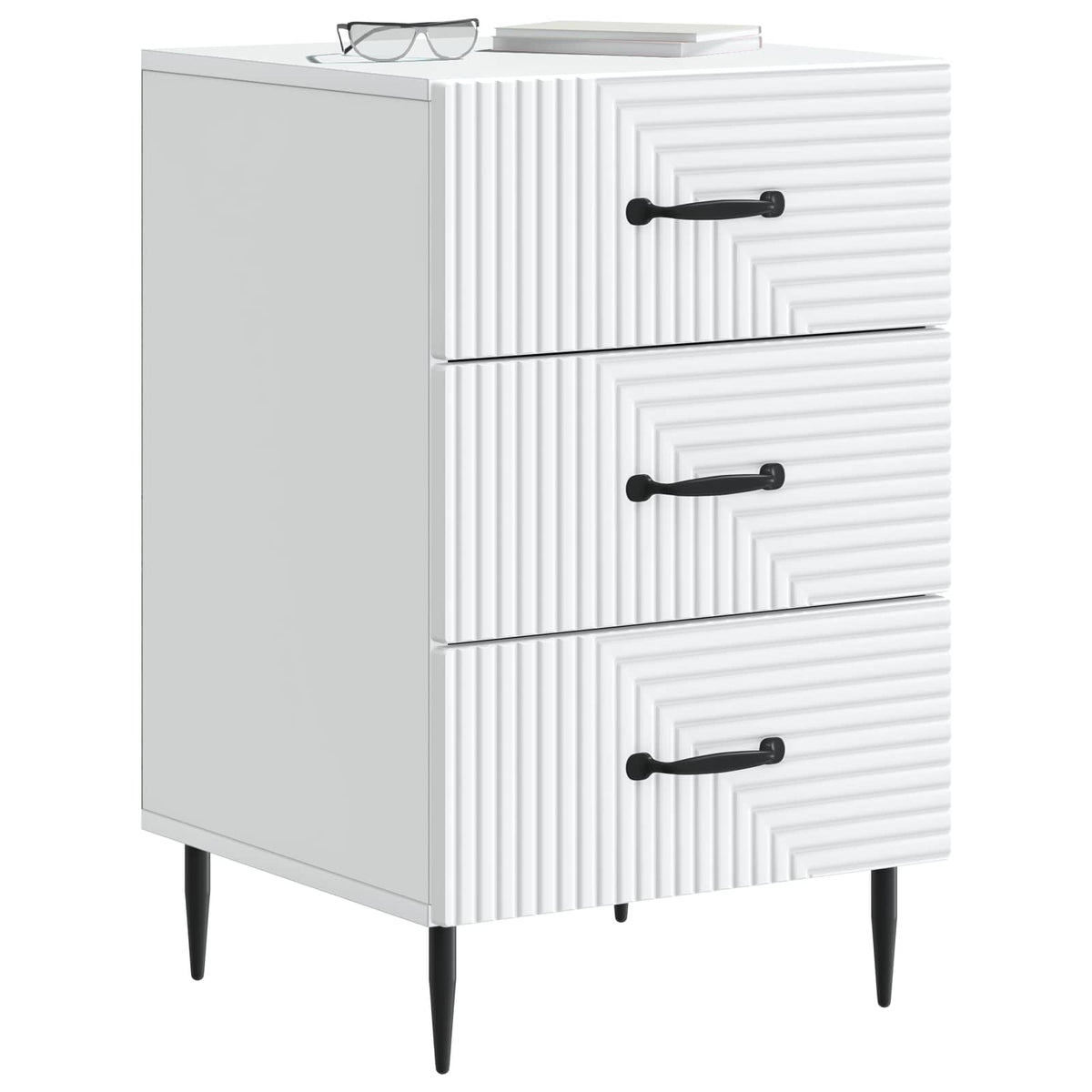 Vidaxl nachtkastje met lade wit 43 x 41 x 66,5 cm bewerkt hout