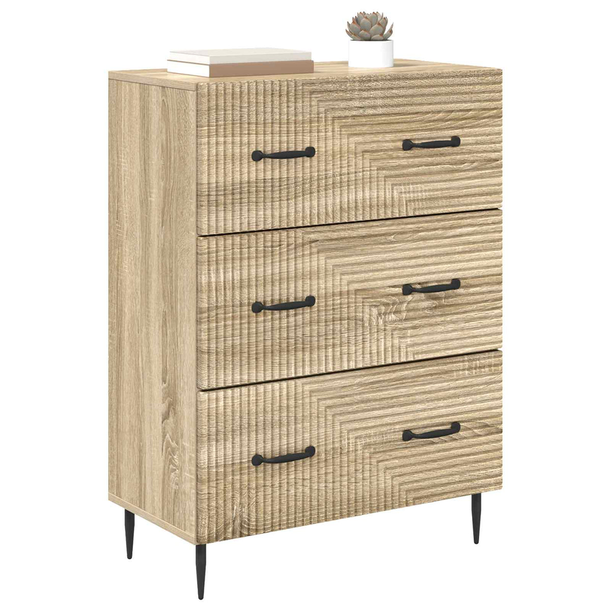 Vidaxl ladenkast sonoma eiken 66 x 34,5 x 89,5 cm bewerkt hout