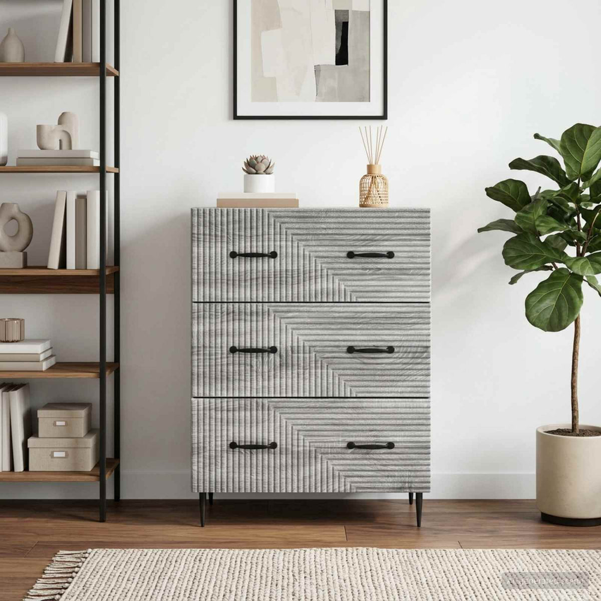 Vidaxl ladenkast grijs sonoma 66 x 34,5 x 89,5 cm bewerkt hout
