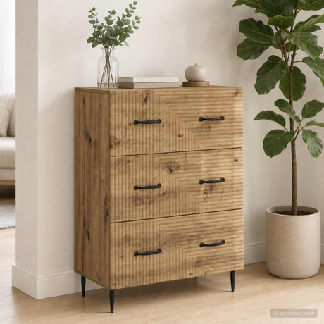 Vidaxl ladenkast 66 x 34,5 x 89,5 cm bewerkt hout artisanaal eiken