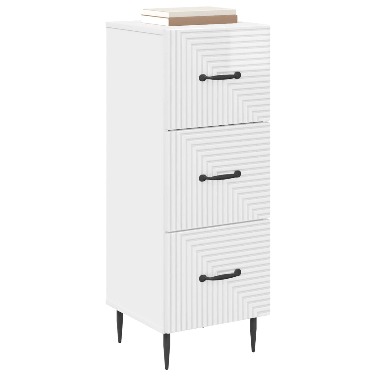 Vidaxl ladenkast hoogglans wit 33 x 34,5 x 89,5 cm bewerkt hout