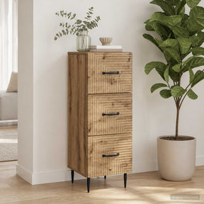 Vidaxl ladenkast 33 x 34,5 x 89,5 cm bewerkt hout artisanaal eiken