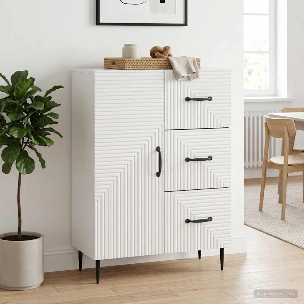 Vidaxl dressoir hoogglans wit 66 x 34,5 x 89,5 cm bewerkt hout