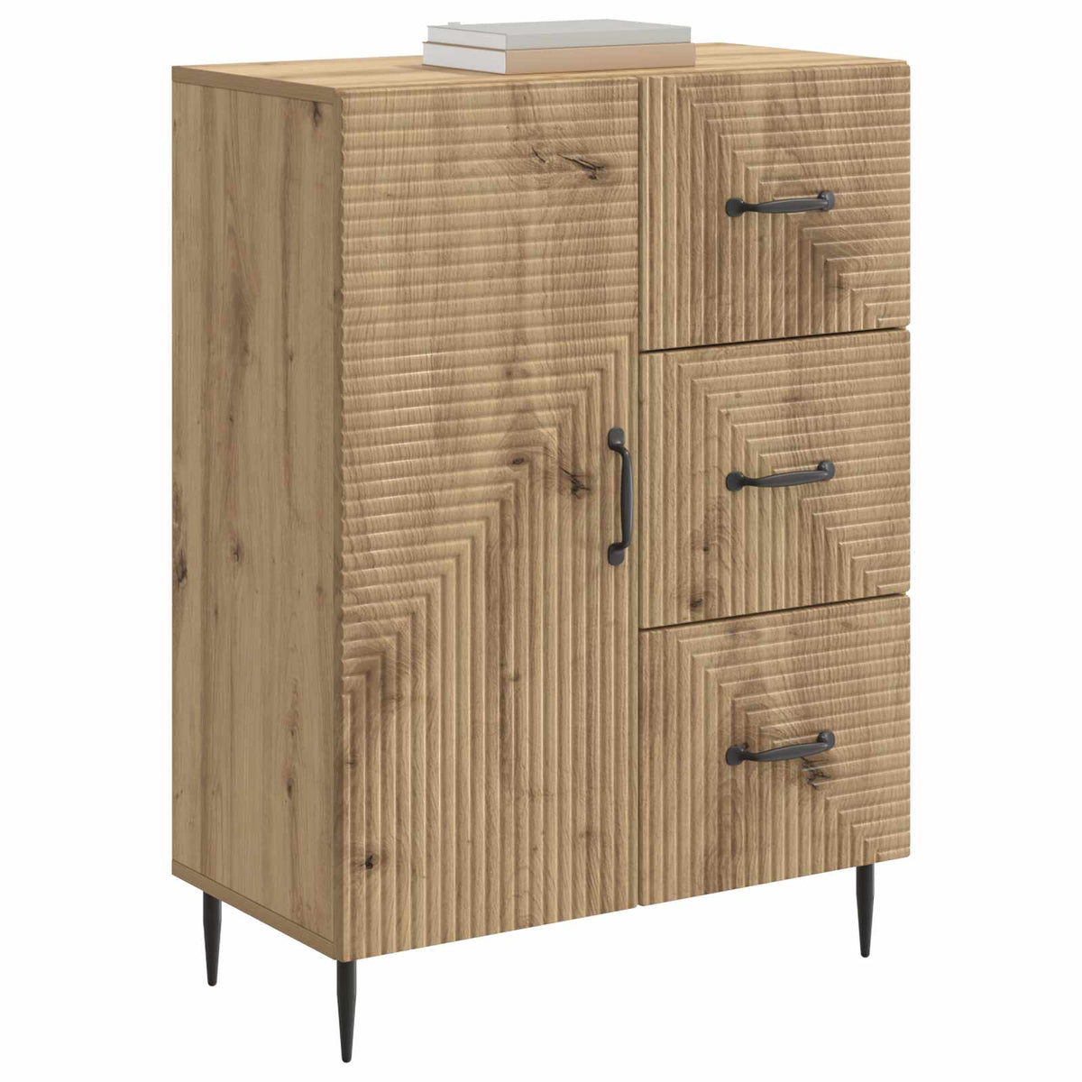 Vidaxl dressoir artisanaal eiken 66 x 34,5 x 89,5 cm bewerkt hout