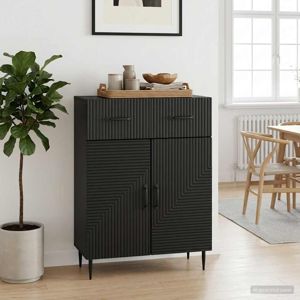 Vidaxl dressoir zwart 66 x 34,5 x 89,5 cm bewerkt hout