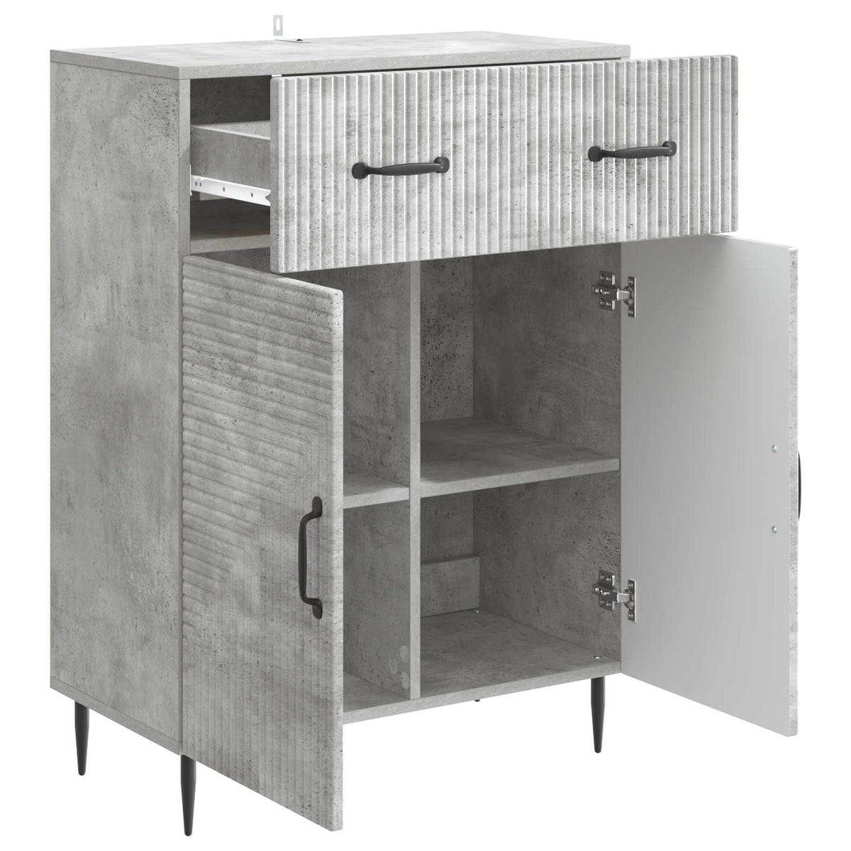 Vidaxl dressoir betongrijs 66 x 34,5 x 89,5 cm bewerkt hout