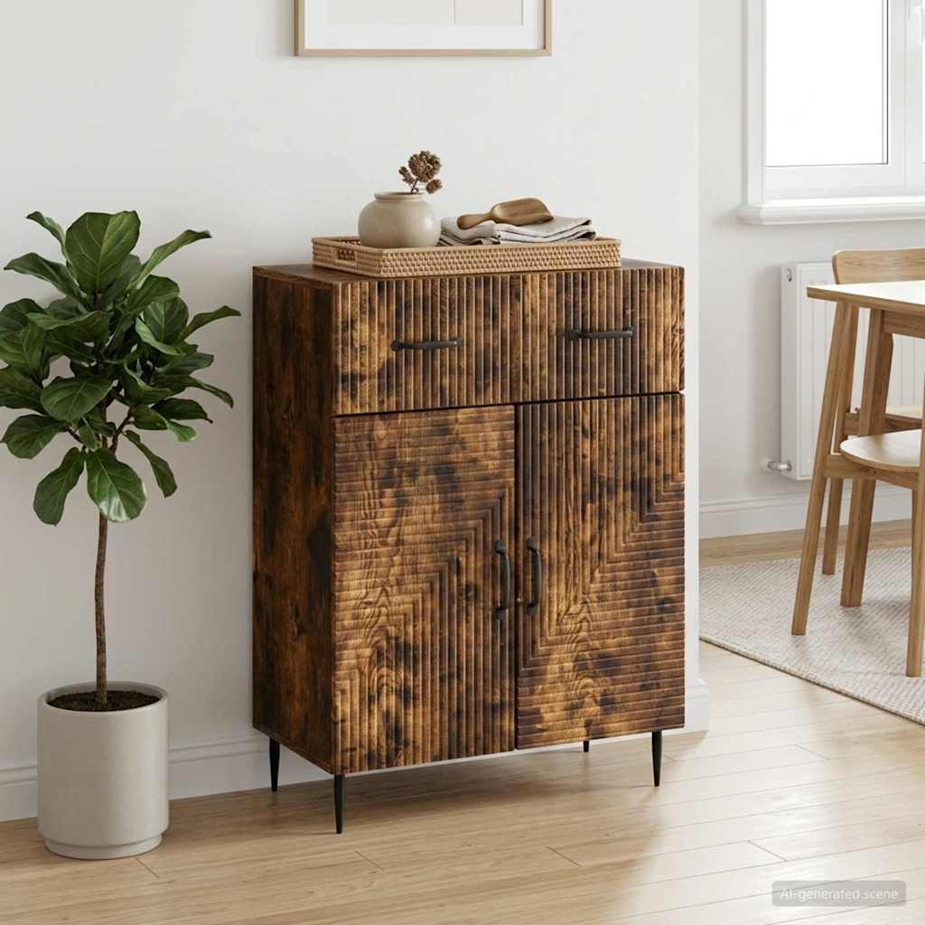 Vidaxl dressoir gerookt eiken 66 x 34,5 x 89,5 cm bewerkt hout