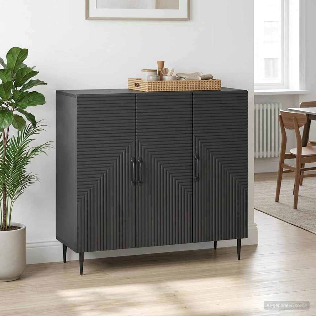 Vidaxl dressoir zwart 89 x 34,5 x 80 cm bewerkt hout