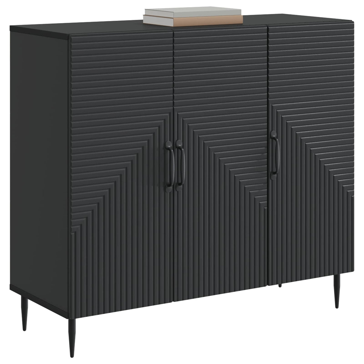 Vidaxl dressoir zwart 89 x 34,5 x 80 cm bewerkt hout