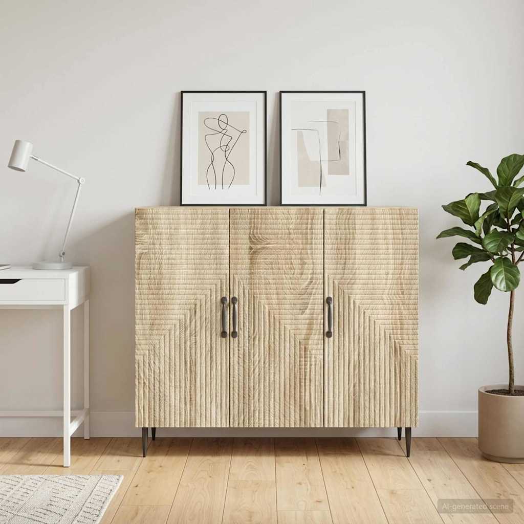 Vidaxl dressoir sonoma eiken 89 x 34,5 x 80 cm bewerkt hout
