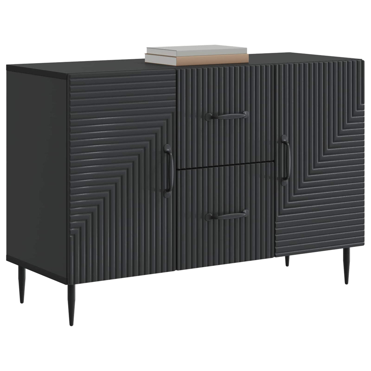 Vidaxl dressoir met lade zwart 89 x 34,5 x 60 cm bewerkt hout