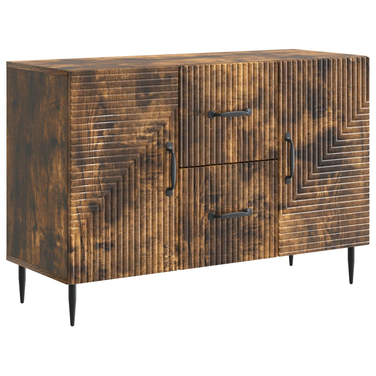 Vidaxl dressoir met lade gerookt eiken 89 x 34,5 x 60 cm bewerkt hout