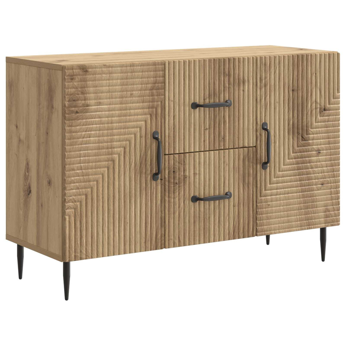 Vidaxl dressoir artisanaal eiken 89 x 34,5 x 60 cm bewerkt hout