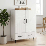 Vidaxl dressoir met lade hoogglans wit 66 x 34,5 x 95 cm bewerkt hout