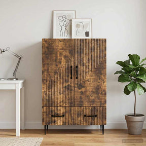 Vidaxl dressoir met lade gerookt eiken 66 x 34,5 x 95 cm bewerkt hout