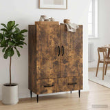Vidaxl dressoir met lade gerookt eiken 66 x 34,5 x 95 cm bewerkt hout