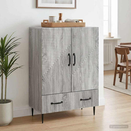 Vidaxl dressoir met lade grijs sonoma 66 x 34,5 x 95 cm bewerkt hout