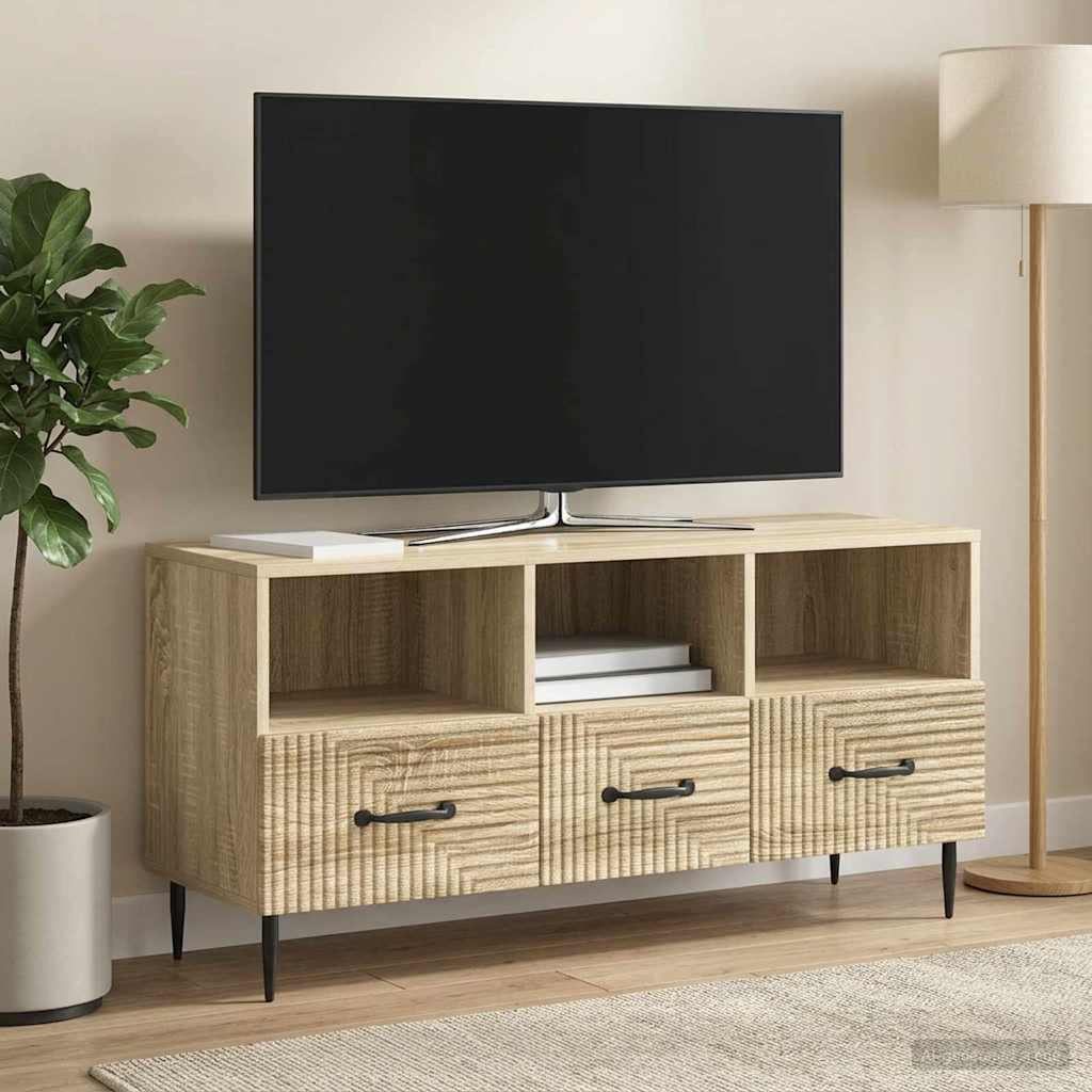 Vidaxl tv-kast met lade sonoma eiken 102 x 34,5 x 50 cm bewerkt hout