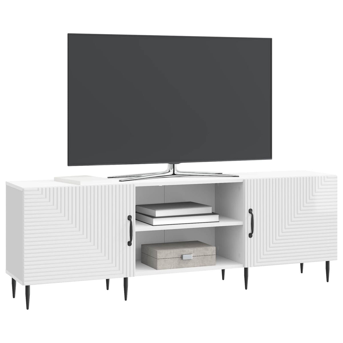 Vidaxl tv-kast 150 x 31 x 50 cm hoogglans wit bewerkt hout