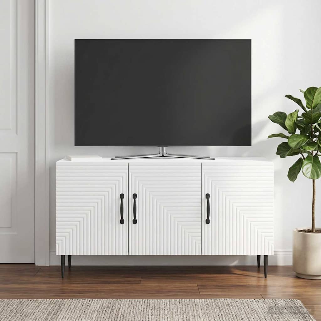 Vidaxl tv-kast hoogglans wit 99 x 34,5 x 50 cm bewerkt hout